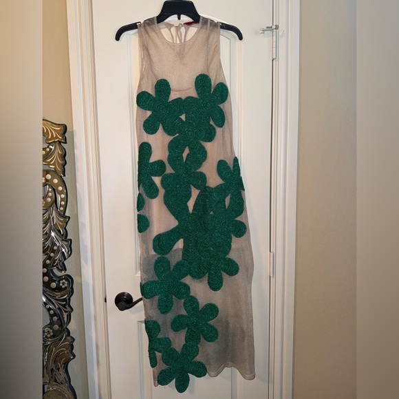 Anthropologie x Simon Miller Hibiscus Crochet Midi Dress Green Sz small - Picture 4 of 11